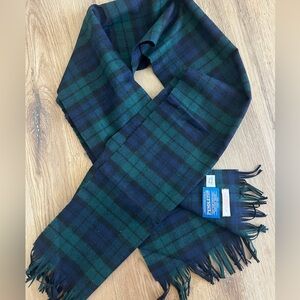 Pendleton Green & Navy Tartan Wool Scarf